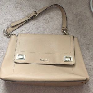 Calvin Klein Tan Leather Purse Shoulder Bag